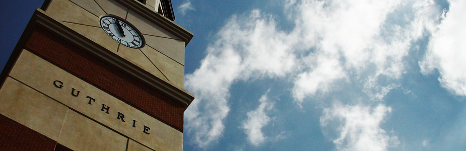 Photo of Guthrie Tower by Cody Turner. Photo of Guthrie Tower by Cody Turner.