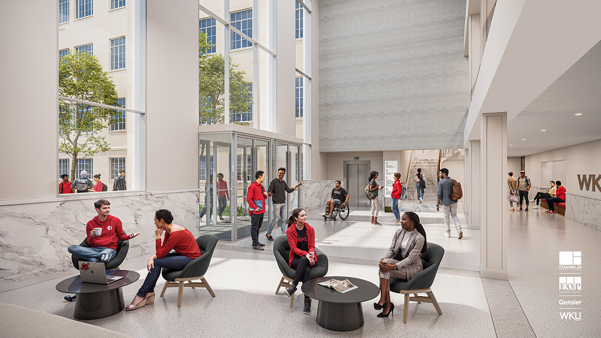 Interior view of Cherry Hall entrance