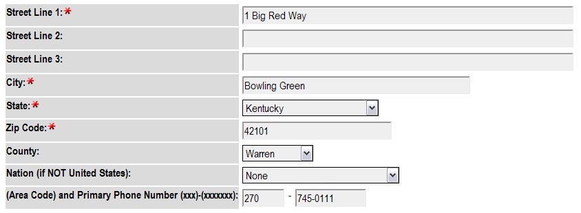 Application Address