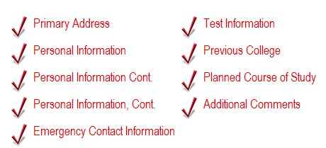 Application Checklist
