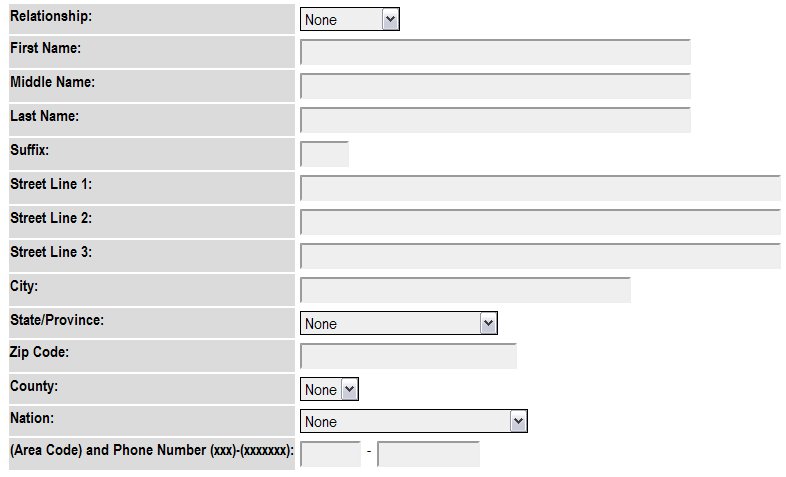 Emergency Contact Information