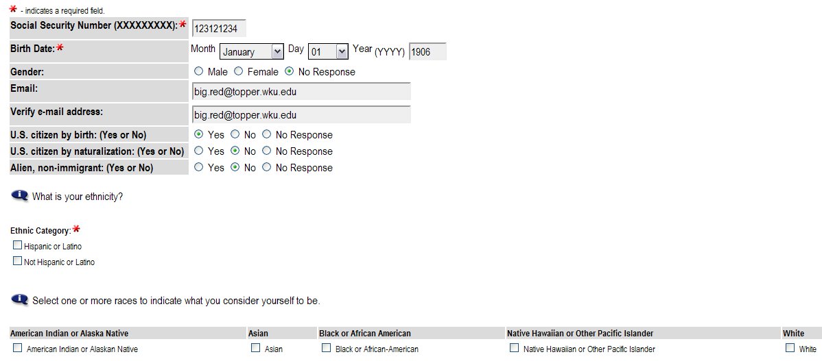 Application Personal Information 1