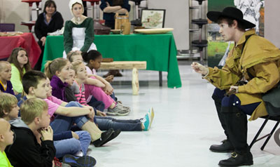 students listening to Daniel Boone presentation