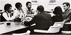Howard Bailey with unidentified people Howard Bailey with unidentified people