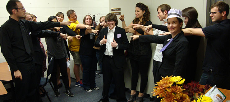 #caption6 Members of French Club have found the culprit at the end of mystery party conducted entirely in French