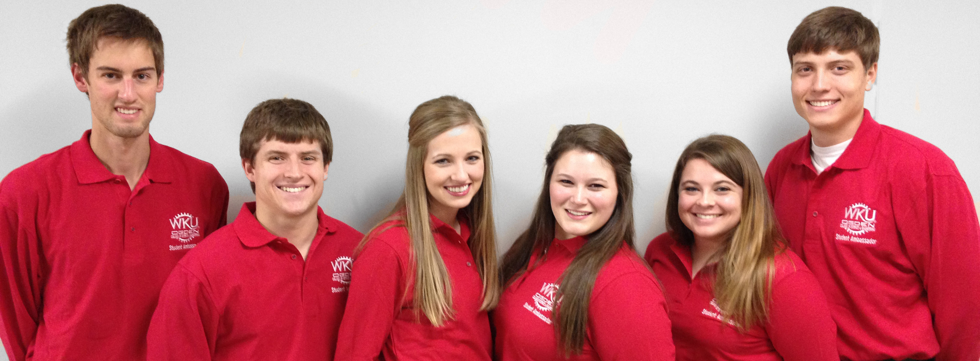 #caption2 Ogden College Student Ambassadors. From left to right: Blake Neumann (Geography, Environmental & Sustainable Development), Dylan Ward (Civil Engineering), Ellen Vice (Biology, Pre-Dental), Chelsea Martin (Chemistry), Tori Hampton (Meteorology) & Spencer Wright (Biology, Pre-Dental)