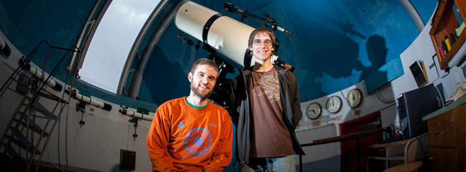 #caption7 WKU students Andrew Gott (left) and Aaron C. Bell received Chambliss Astronomy Achievement Student Awards at the American Astronomical Society meeting.