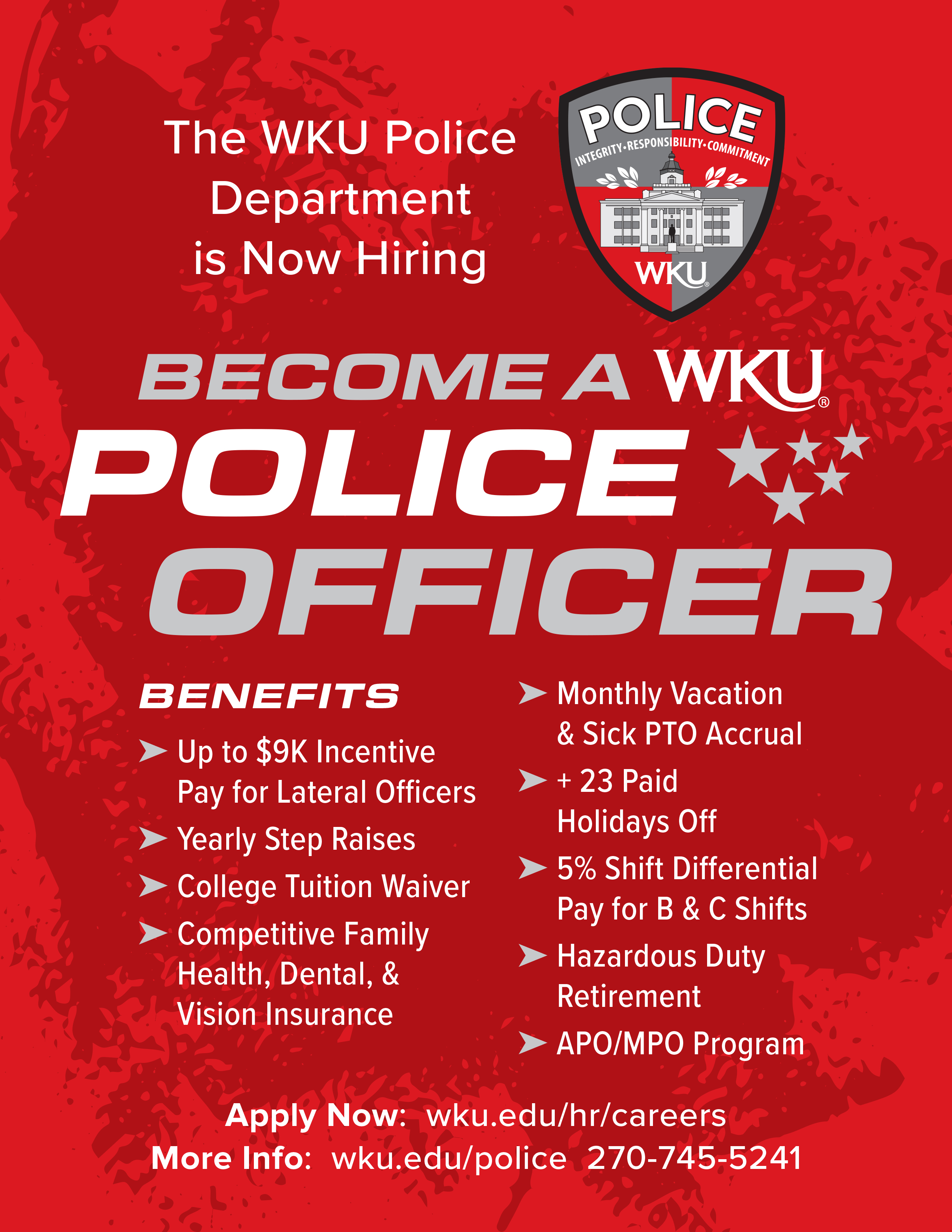 WKU Police Hiring Flyer