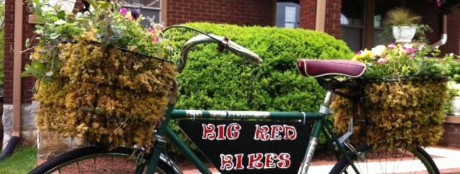#caption8 Big Red Bikes at the Office of Sustainability at 503 Regents Ave.