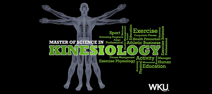 human form with MS in Kinesiology and WKU logo