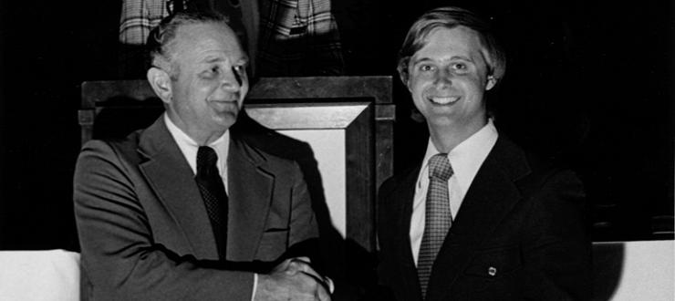 #caption6 Dr. Downing with current WKU President, Gary A. Ransdell