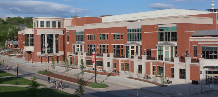 #caption1 The exterior of Downing Student Union