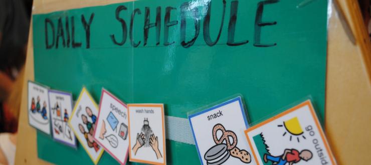 #caption1 Picture schedules used in the Renshaw Early Childhood Center