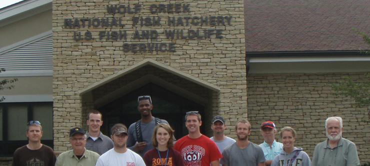 #caption3 WKU 2012 May term REC 482 Fly Fishing class at Wolf Creek Fish Hatchery