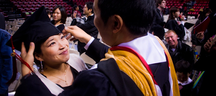Capping Student at graduation