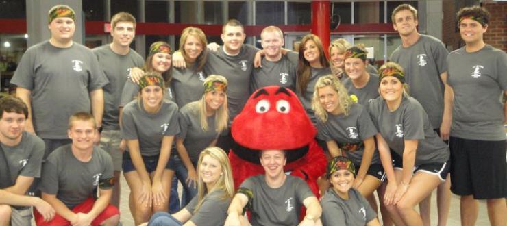#caption4 Up Til Dawn Executive Committee 2010-11 with Big Red