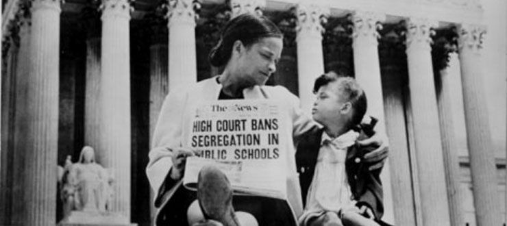 #caption5 Linda Brown at the U.S. Supreme Court, 1954