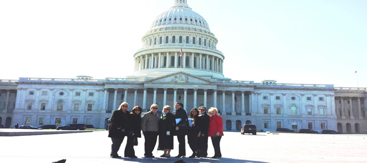 #caption9 Kentucky Deans and graduate students in front of the Capital during Hill visits with legislators.