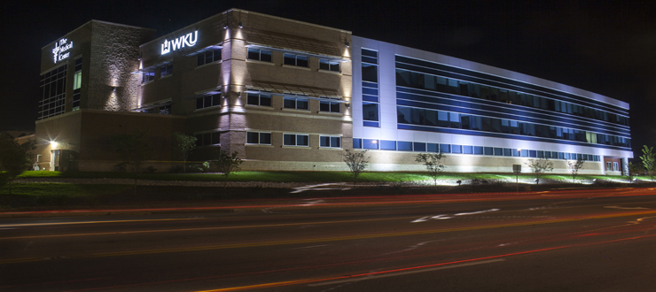 #caption1 Picture of WKU Medical Center Health Science Complex at Night