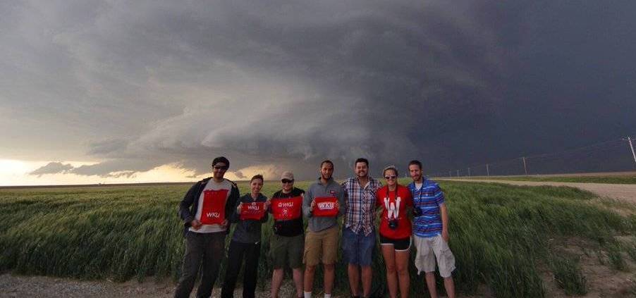 #caption1 Storm chasing students make their way across Texas and the southern Great Plains.