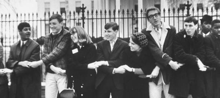 #caption1 civil rights movement demonstration outside White House 1960s