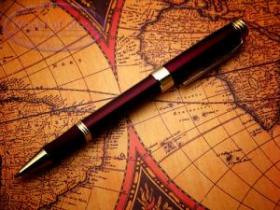 world map and pen