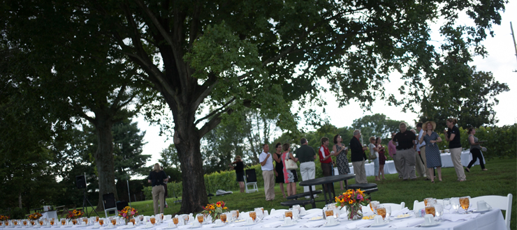 #caption6 WKU Regents enjoyed dinner at the WKU Ag Farm at their annual retreat on July 23, 2015.