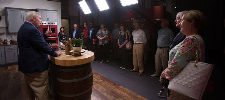 #caption4 The WKU Board of Regents toured the set of 'Cooking 80/20 with Robin Shea," an upcoming show on WKU-PBS, during their annual retreat in July 2015.