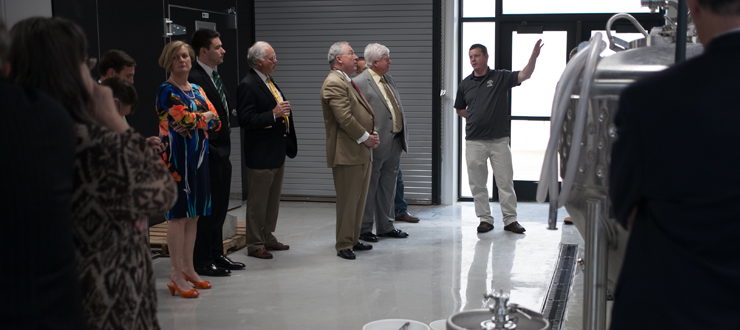 #caption8 WKU Regents toured the Alltech brewing facility at the Center for Research and Development on April 22, 2016.