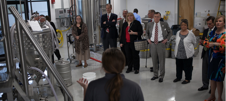 #caption3 WKU Regents toured the Alltech brewing facility at the Center for Research and Development on April 22, 2016.