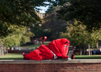 Big Red on laptop
