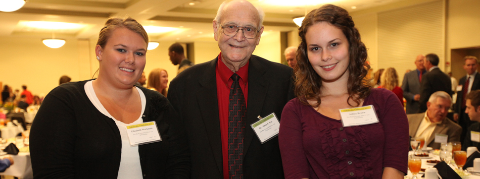 #caption4 Dr. Albin Lee with Ashley Brown, recipient of the Eva Rush Lee and Albin L. Lee Scholarshipp