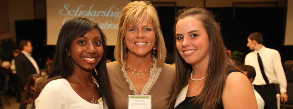 #caption9 Tina Prunty poses with Abigail Rose Potter, recipient of the Warren Central High School Faculty Scholarship