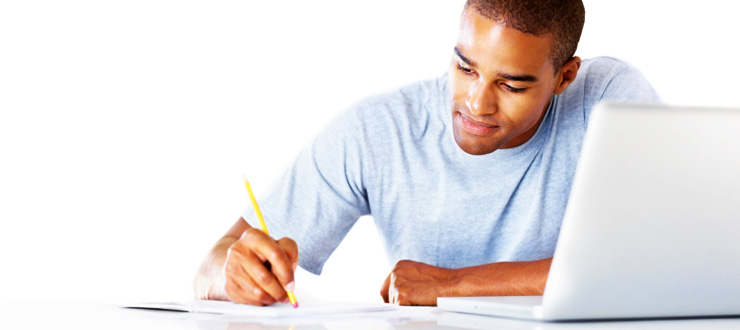 young man with laptop