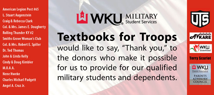 thank you to textbooks for troops sponsors