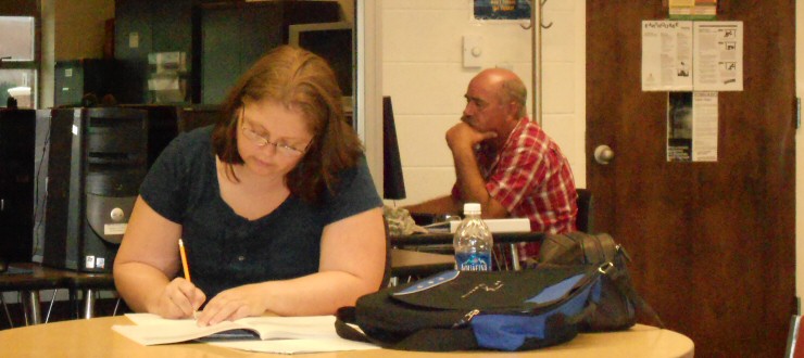 Students studying