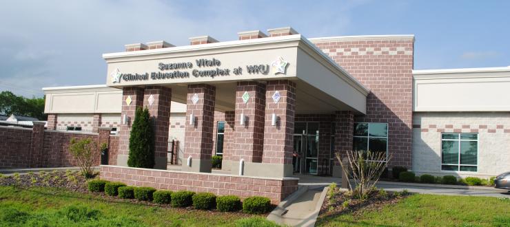 #caption1 front of the Suzanne Vitale Clinical Education Complex at WKU