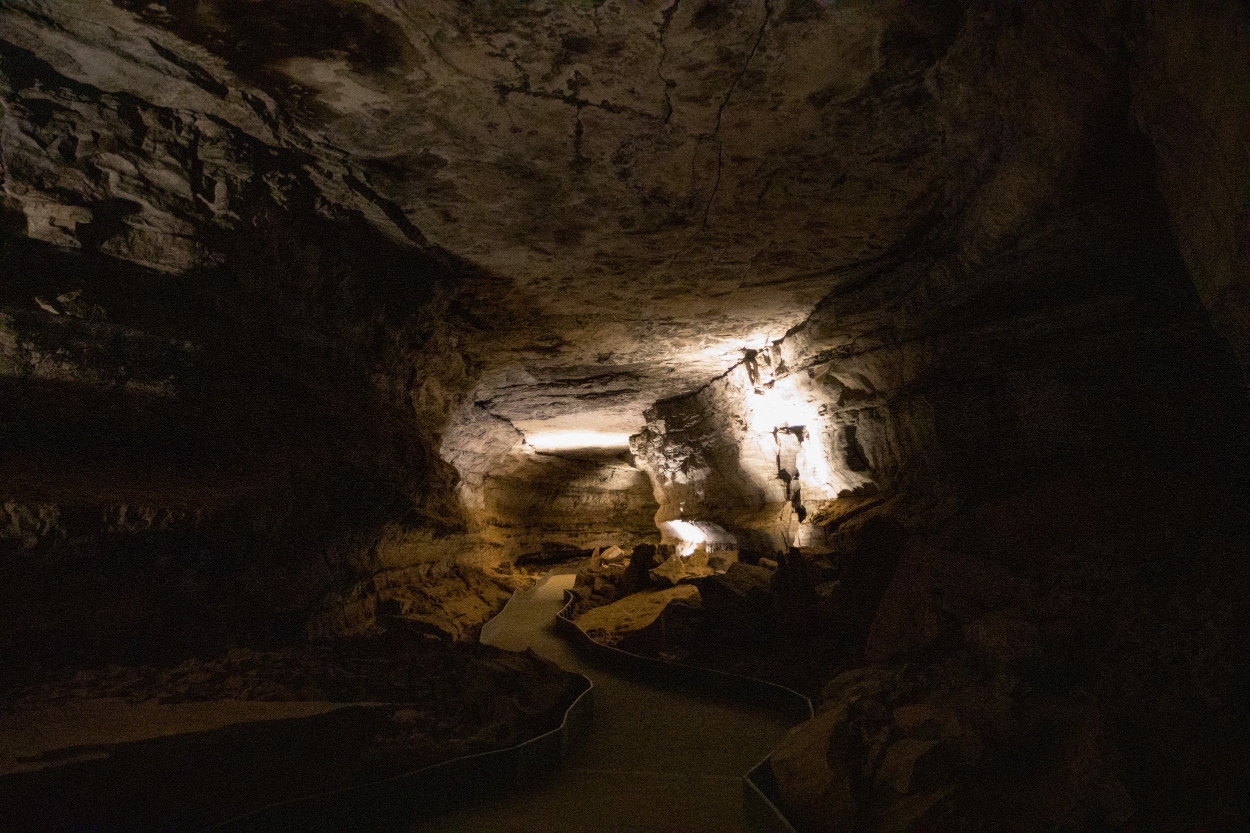 A view inside of a cave system in Mammoth Cave.