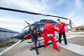 Big Red with Medical students