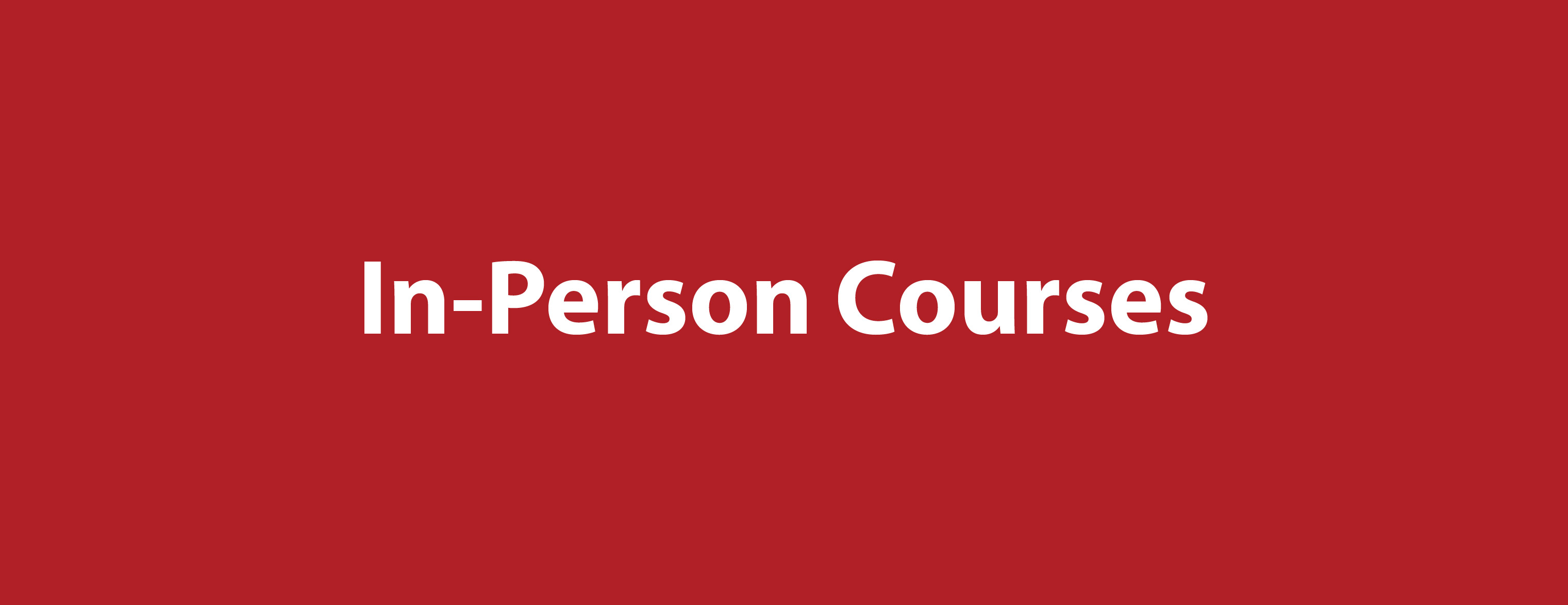 In Person Courses