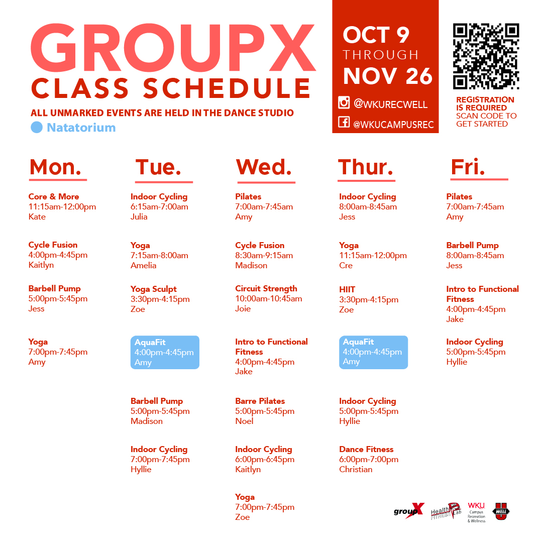 GroupX Schedule B