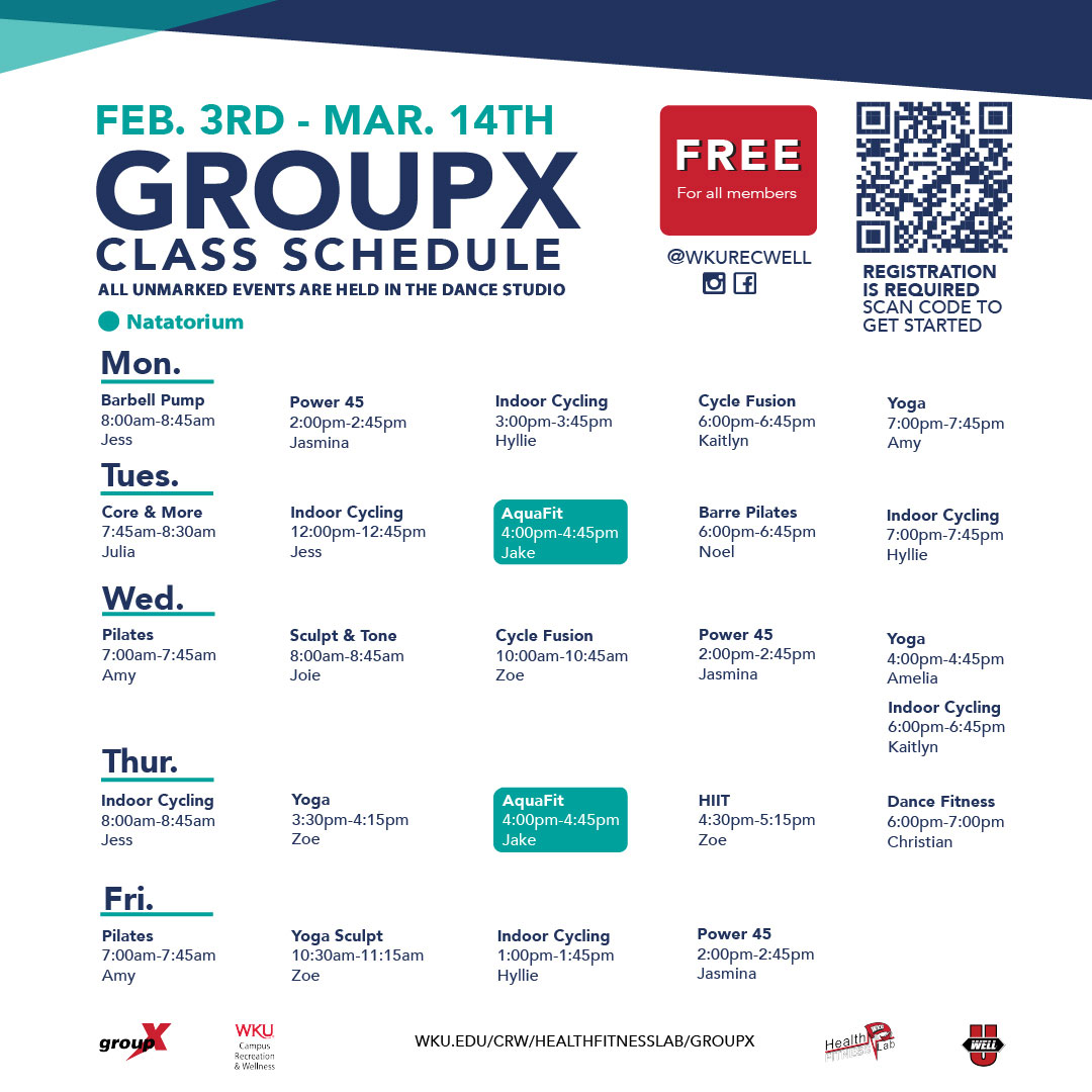 Spring GroupX Schedule A