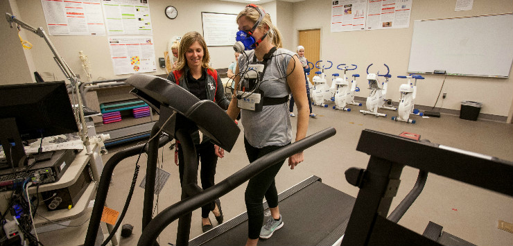 Rachel research participant on treadmill