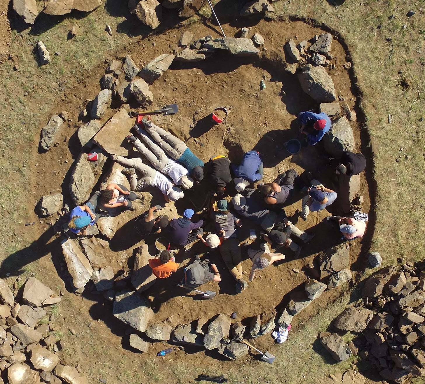 Archaeologists working in Mongolia