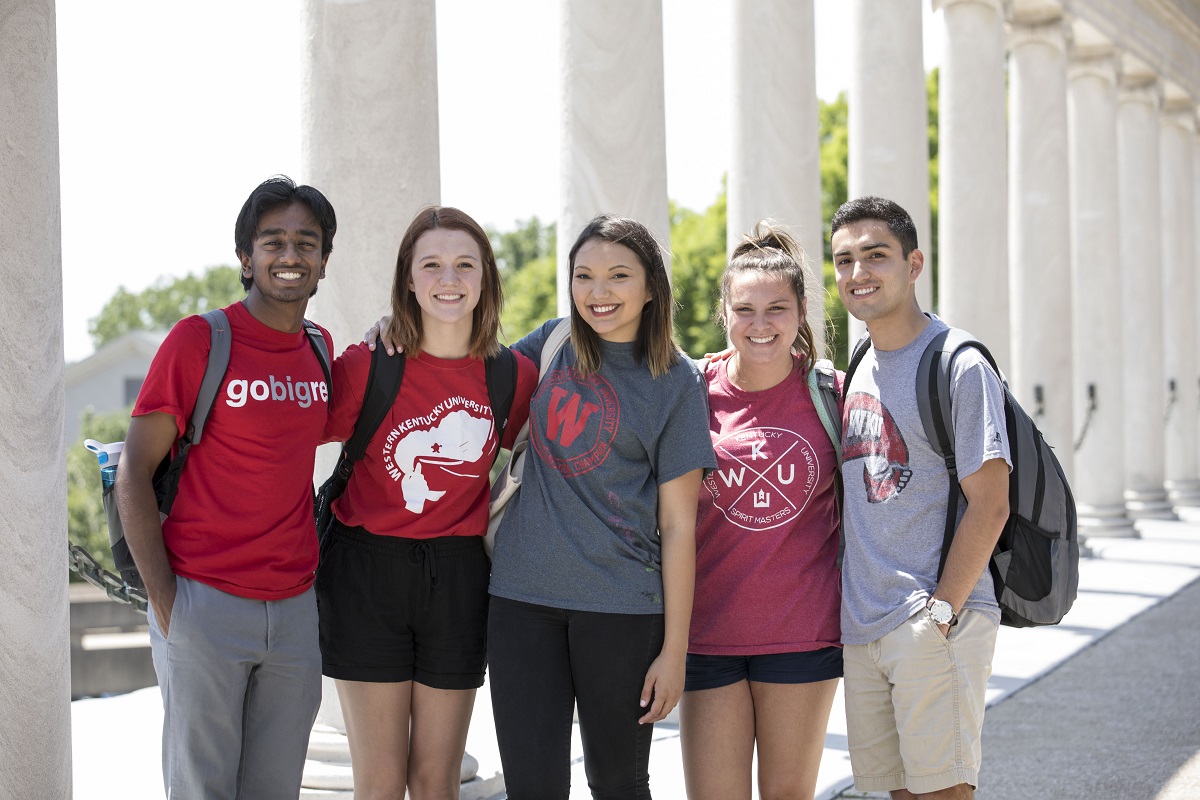 Group of students at the Colonnade