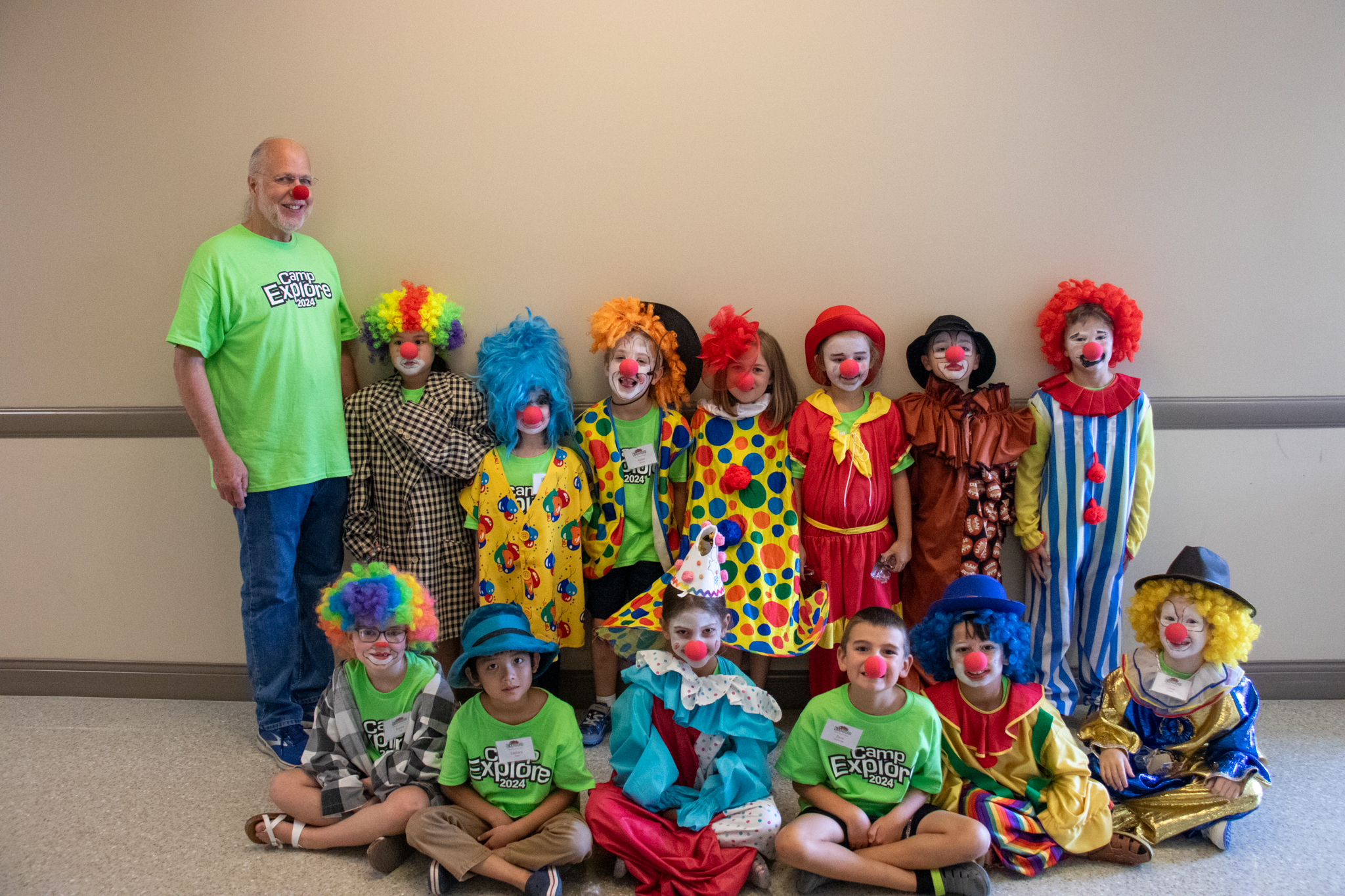 students dressed up as clowns