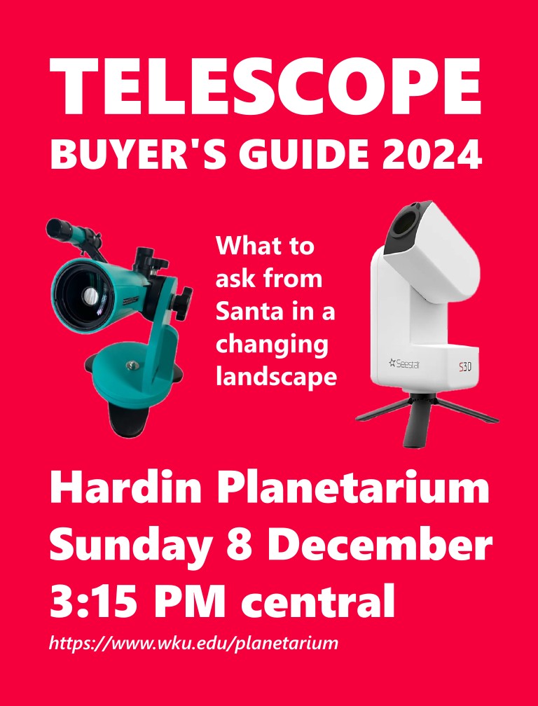 Telescope Buyer's Guide ad, with image of Sarblue and Seestar S30 telescopes