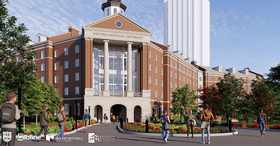 New hall rendering main entrance coming fall 2028