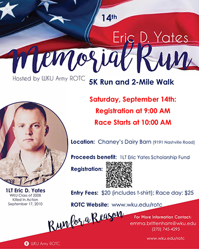 WKU ROTC to host Eric D. Yates Memorial Run Sept. 14