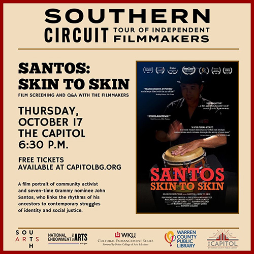 PCAL Cultural Enhancement Series and Southern Circuit of Independent Filmmakers hosts ‘SANTOS Skin to Skin’ screening